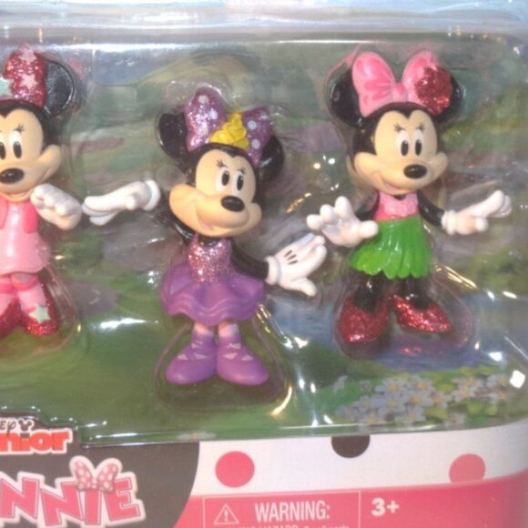 Disney Junior Minnie Mouse Collectible Figure 5-Piece Set Bows Glitter 3-inch - Picture 5 of 5